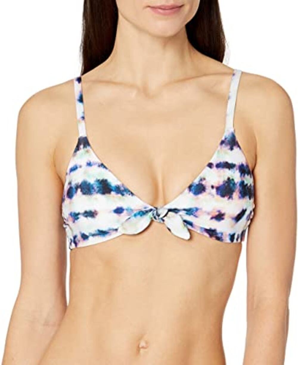 Splendid Tie Dye Bow Bikini Top Blue White SIZE XS Triangle Bralette USA $78 NEW